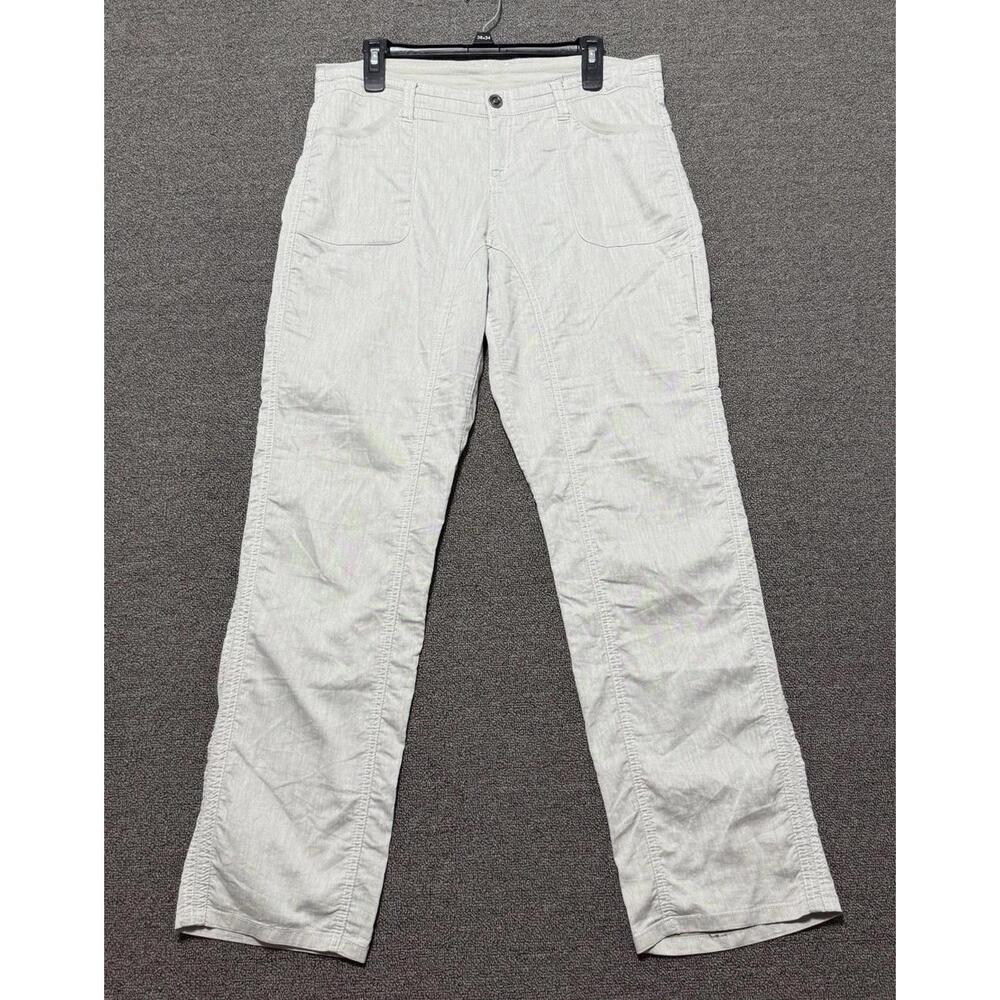 Kuhl Cabo Straight Leg Pants Beige Herringbone Womens 12 R